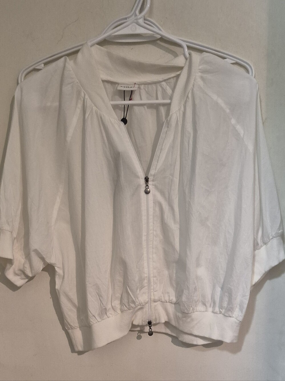 Bitt Kai Randvoile Crop Shirt Jacket  Sz.M White NWT